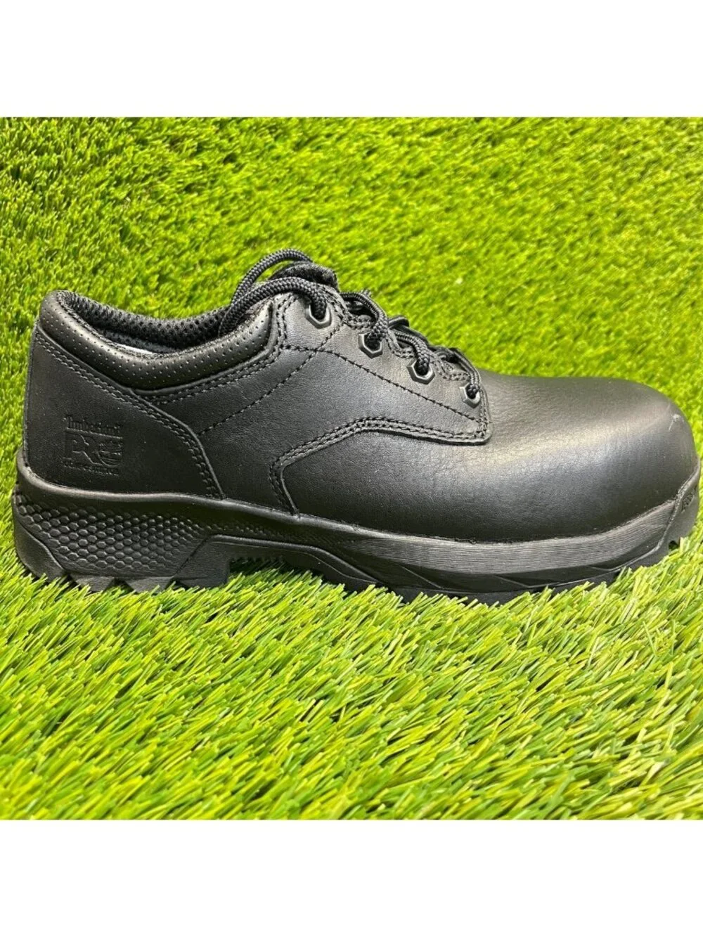 Timberland Pro Titan EV Mens Size 8.5 Triple Black Composite Toe Oxford Shoes